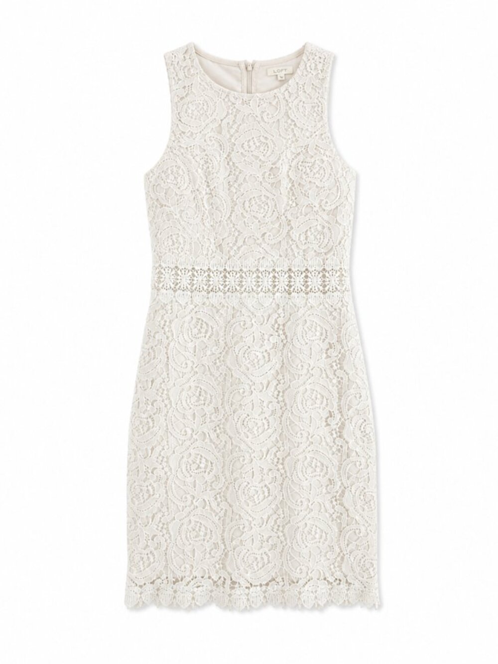 Just Me Lace Dress -Off-White Mini, Bridal Shower/Bachelorette Dress Size Small